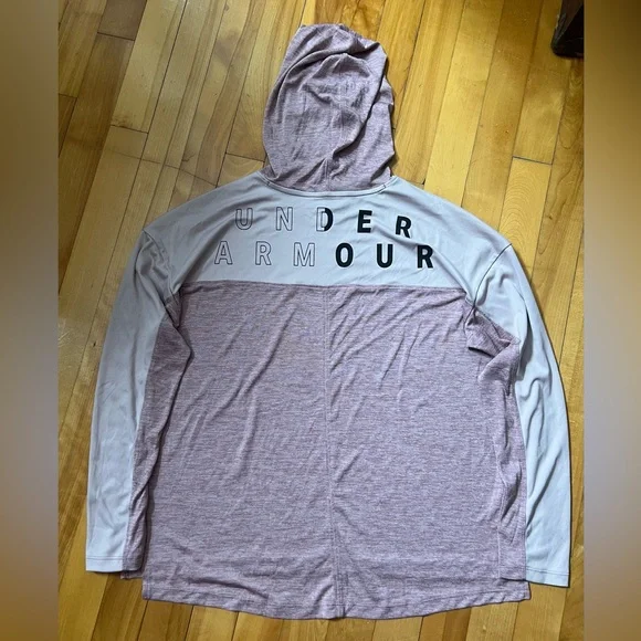 Under Armour Hooded Long Sleeve Top with Black Stripes - Picture 2 of 3